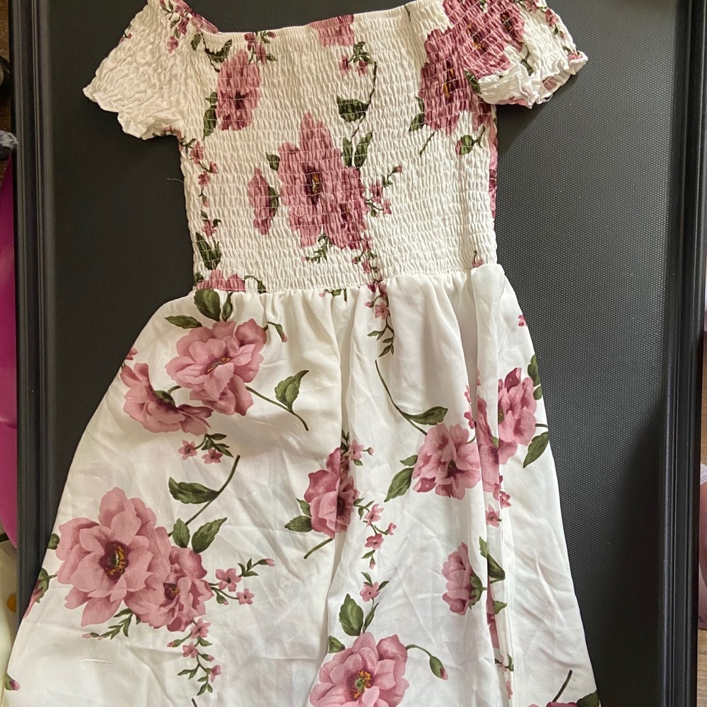Floral summer off the shoulder dress